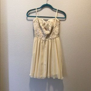 Strapless Beige Mini Dress